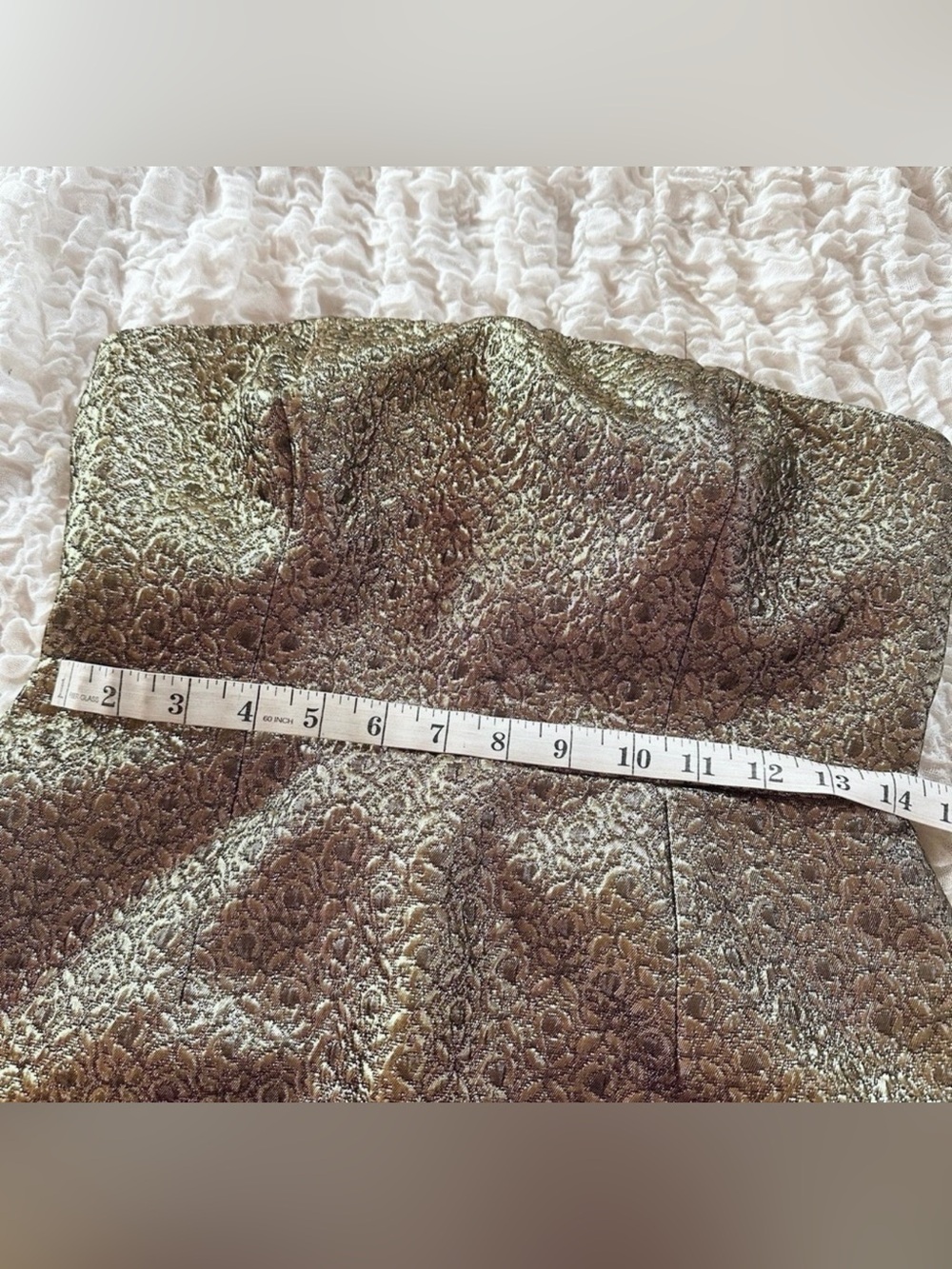 NWT Eight Sixty Strapless Mini Dress in True Gold Size Large - Picture 6 of 9